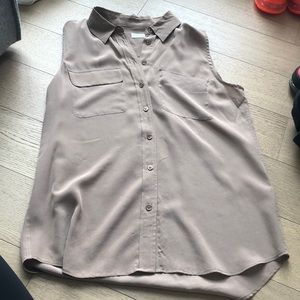 Equipment taupe button down blouse
